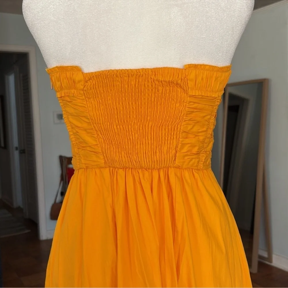NWOT MANGO Flared Corset Dress in Neon Orange Size 4 - Picture 11 of 13